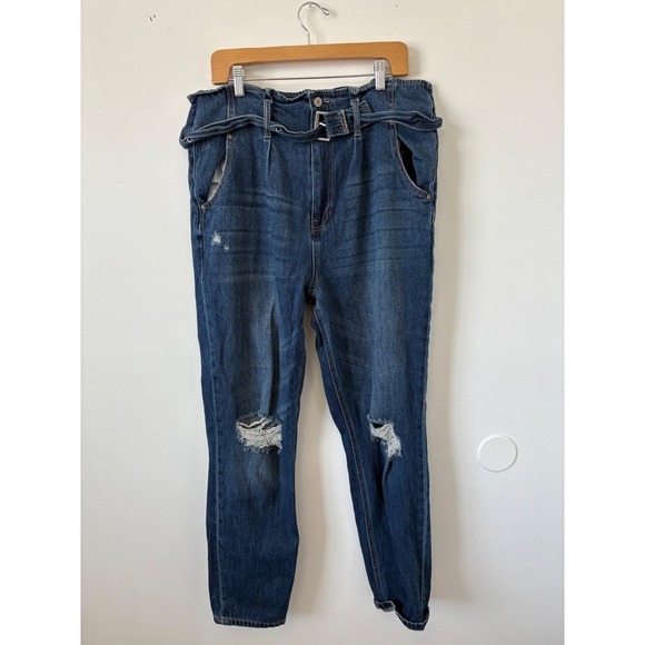 KanCan Blue Distressed Women Jeans - Picture 1 of 5